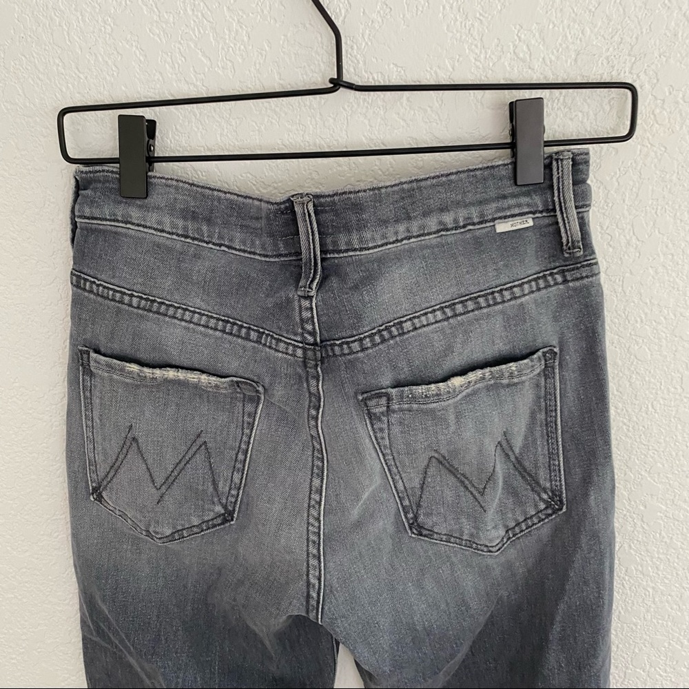 MOTHER Women’s Size 26 “High Waisted Rascal Ankle Snippet” Fray Gray Denim Jean - Picture 5 of 12